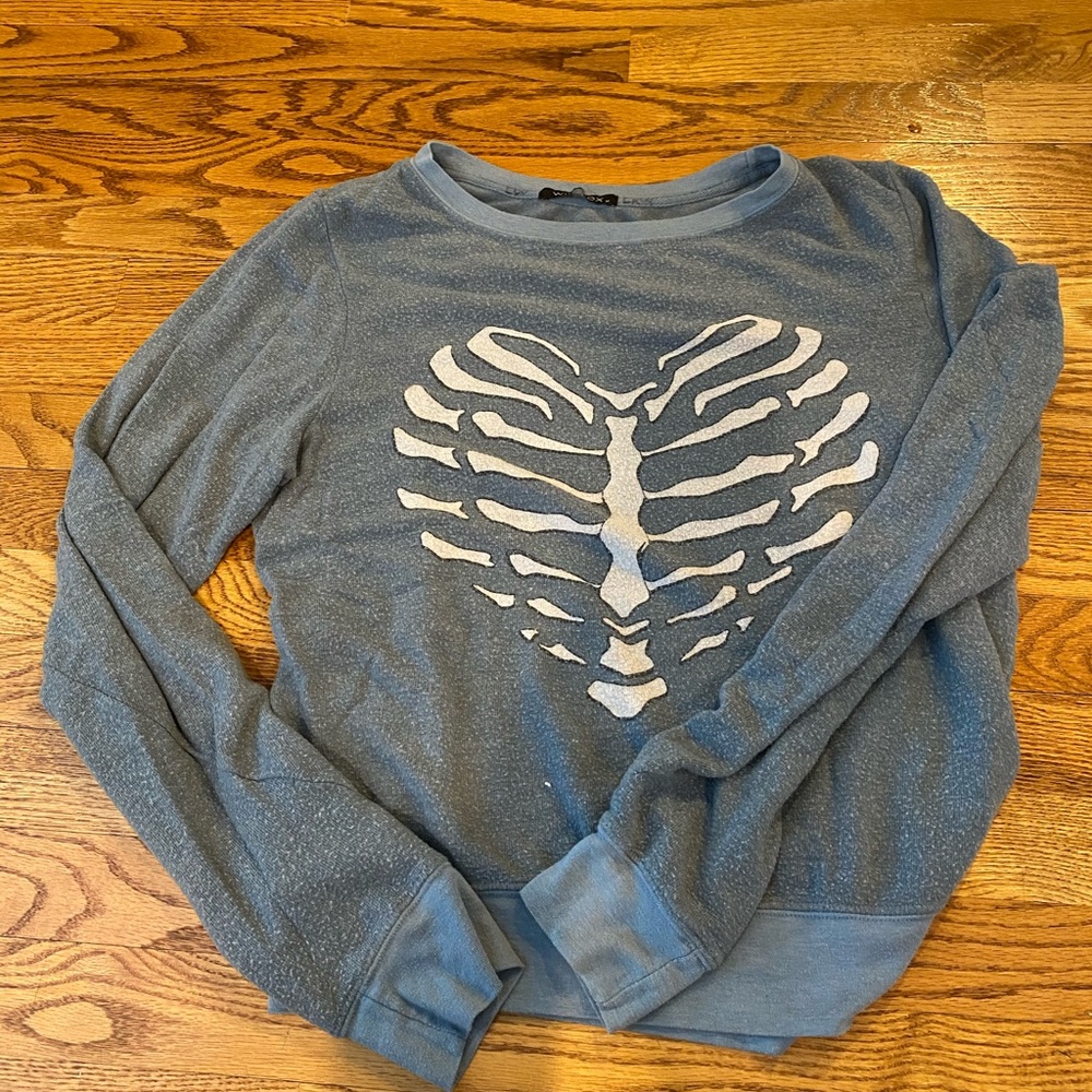 Wildfox baggy beach jumper heart sweatshirt